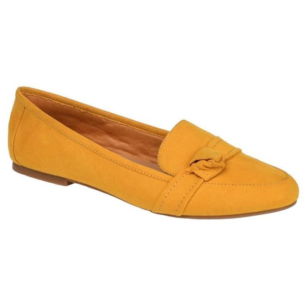 Journee Collection Moccasin Slip On Women Shoes Round Toe Loafers Mustard  7W